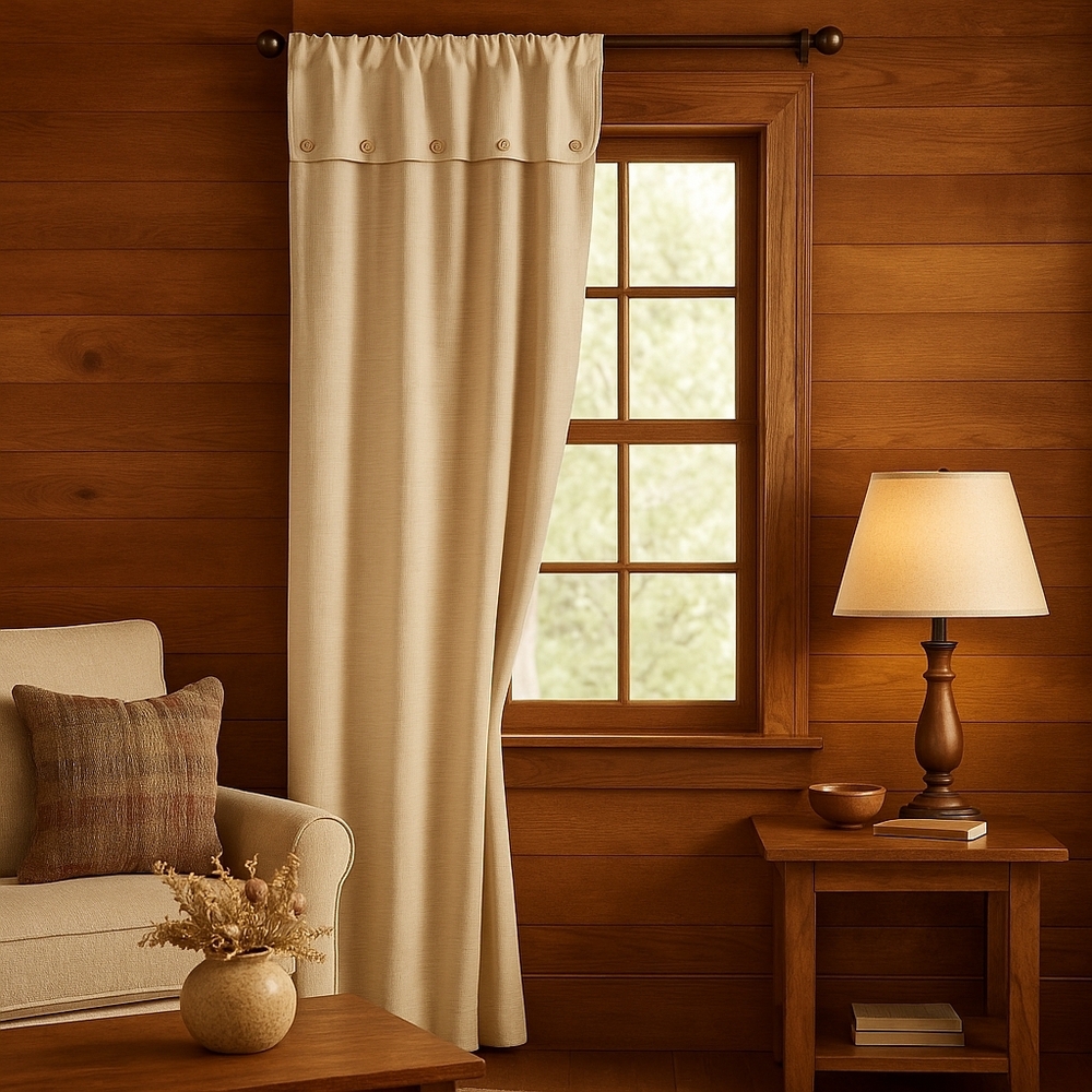 NWT Croscill Classics Adirondack Button-Down Curtain Panel  40″×84″